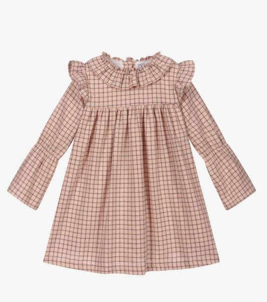 Girls Pink Checkered Dreas