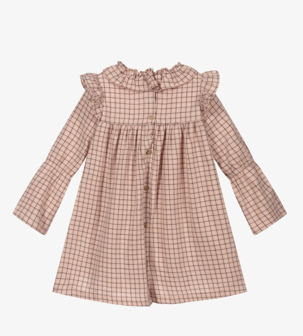 Girls Pink Checkered Dreas