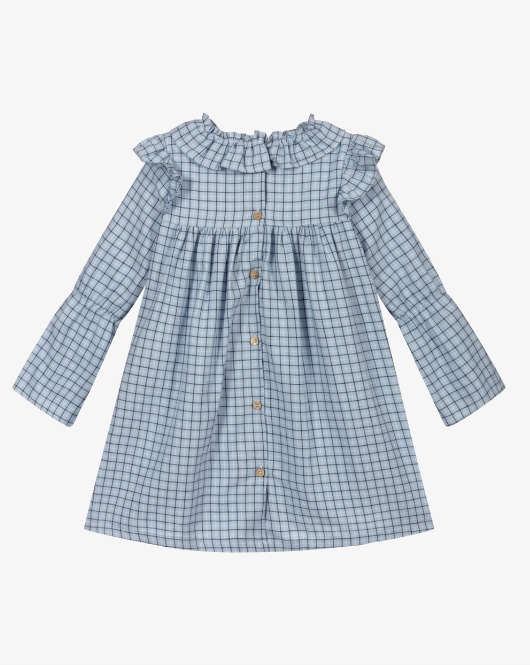 Girls Blue Checkered Dress