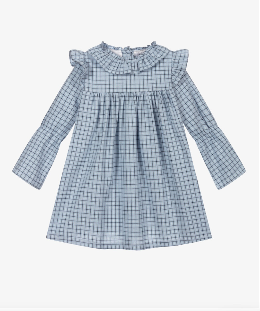 Girls Blue Checkered Dress