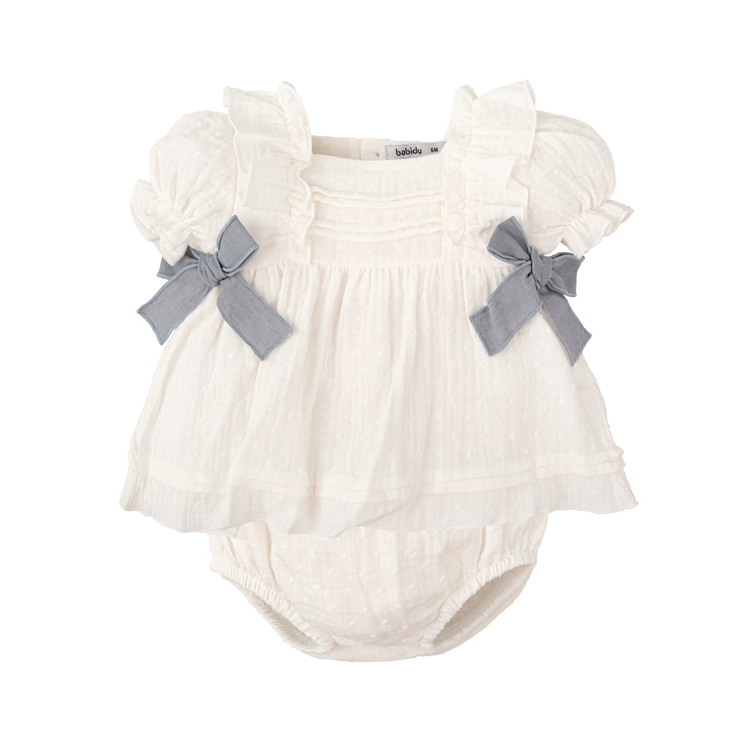 Gray Cotton Woven Set - Girls