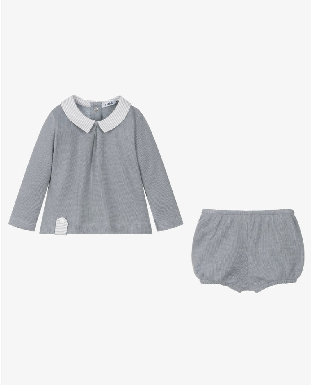 Boy Grey Cotton Short Set