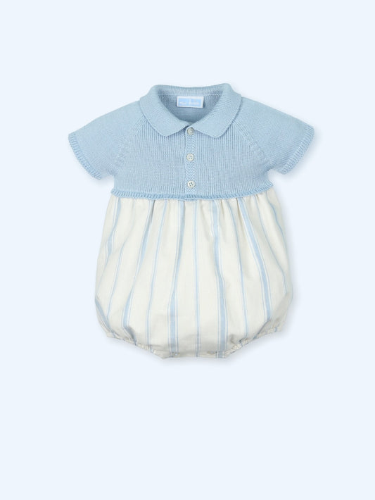 Baby Blue Linen Romper